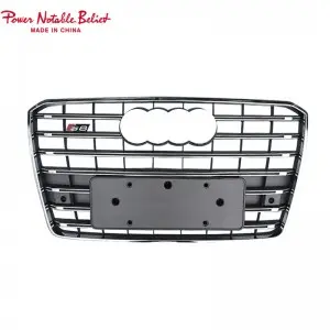 W12 S8 RS8 front grille for Audi A8 A8L S8 D4 PA center honeycomb grill