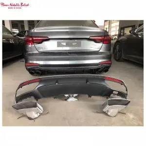 Audi A4L upgrade to Lamborghini style rear bumper diffuser and pipe 2020-2024