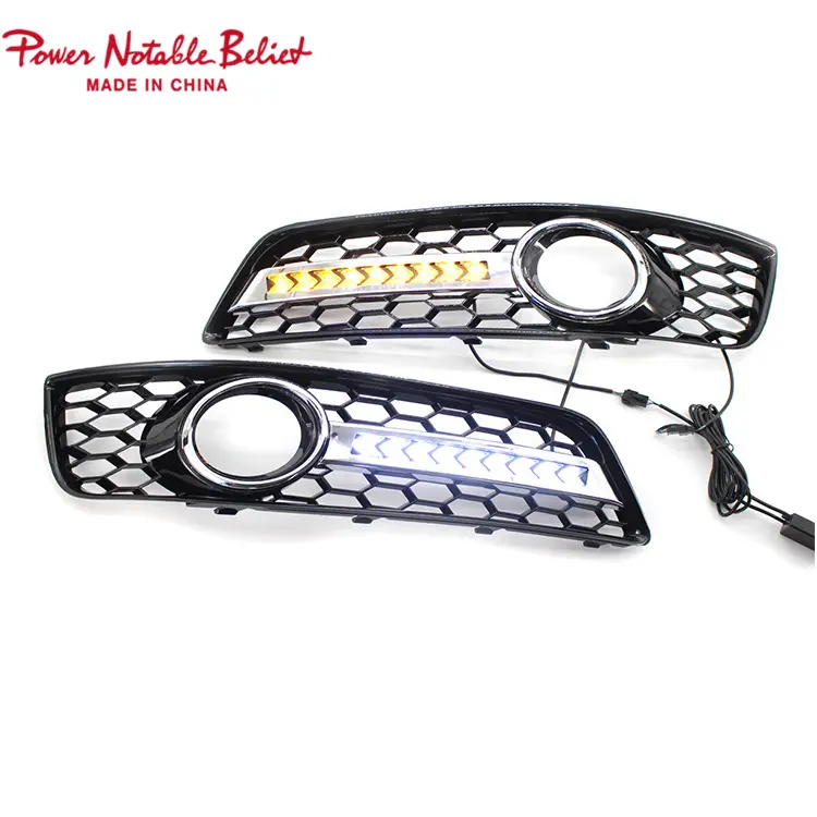 RS3 Led Fog lamp cover honeycomb Grills for audi A3 8P 2007-2012 (2)