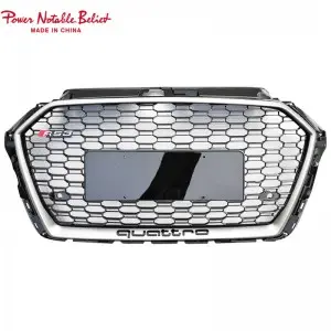 S3 RS3 8V.5 style car grille with ACC lower frame emblem for Audi A3 S3 2017-2019 front bumper grille