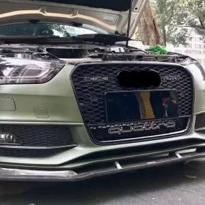 Upgrade Audi RS4 Style Front Grille Hex Mesh Honeycomb Hood Grill Fits A4 S4 B8.5