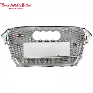 Upgrade Audi RS4 Style Front Grille Hex Mesh Honeycomb Hood Grill Fits A4 S4 B8.5