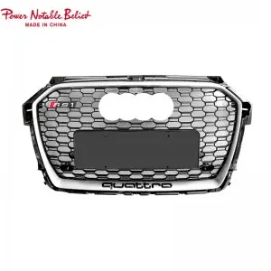 RS1 front bumper grill For Audi A1 S1 8X 2016-2018 hood grille lower frame emblem