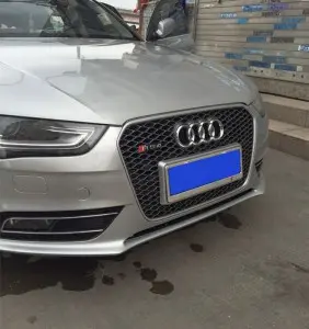 Upgrade Audi RS4 Style Front Grille Hex Mesh Honeycomb Hood Grill Fits A4 S4 B8.5