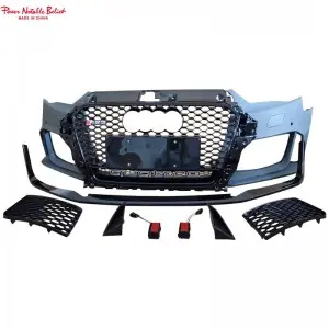 RS3 style bodikit for Audi A3 S3 8V Bumper With grill front lip