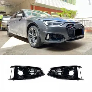 RS4 fog light grill for Audi A4 Original Sline car ABS honeycomb fog grille 20-23