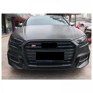 S3 RS3 8V.5 style car grille with ACC lower frame emblem for Audi A3 S3 2017-2019 front bumper grille