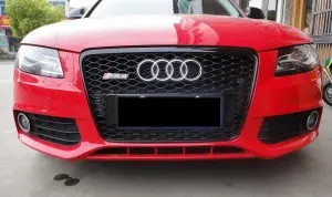 RS4 front grill for Audi A4 S4 B8 honeycomb mesh bumper grille RS quattro