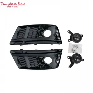 S4 honeycomb Fog lamp grill for Audi A4 With ACC Holes 17-19