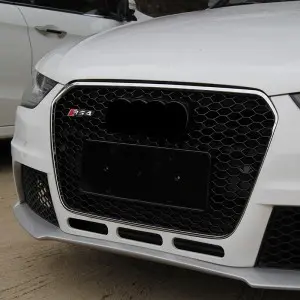 Upgrade Audi RS4 Style Front Grille Hex Mesh Honeycomb Hood Grill Fits A4 S4 B8.5