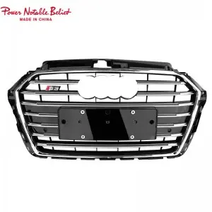 S3 RS3 8V.5 style car grille with ACC lower frame emblem for Audi A3 S3 2017-2019 front bumper grille
