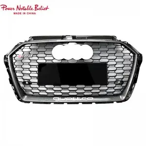 S3 RS3 8V.5 style car grille with ACC lower frame emblem for Audi A3 S3 2017-2019 front bumper grille