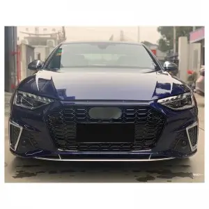 RS4 B9.5 Front grill fit for Audi A4 S4 honeycomb bumper grille with bracket