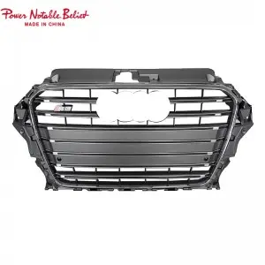 S3 RS3 Grill For Audi A3 S3 8V RS3 Quattro Hex Mesh Front Bumper Hood Grille